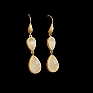 NWT - 18k Yellow Gold Drop Earrings